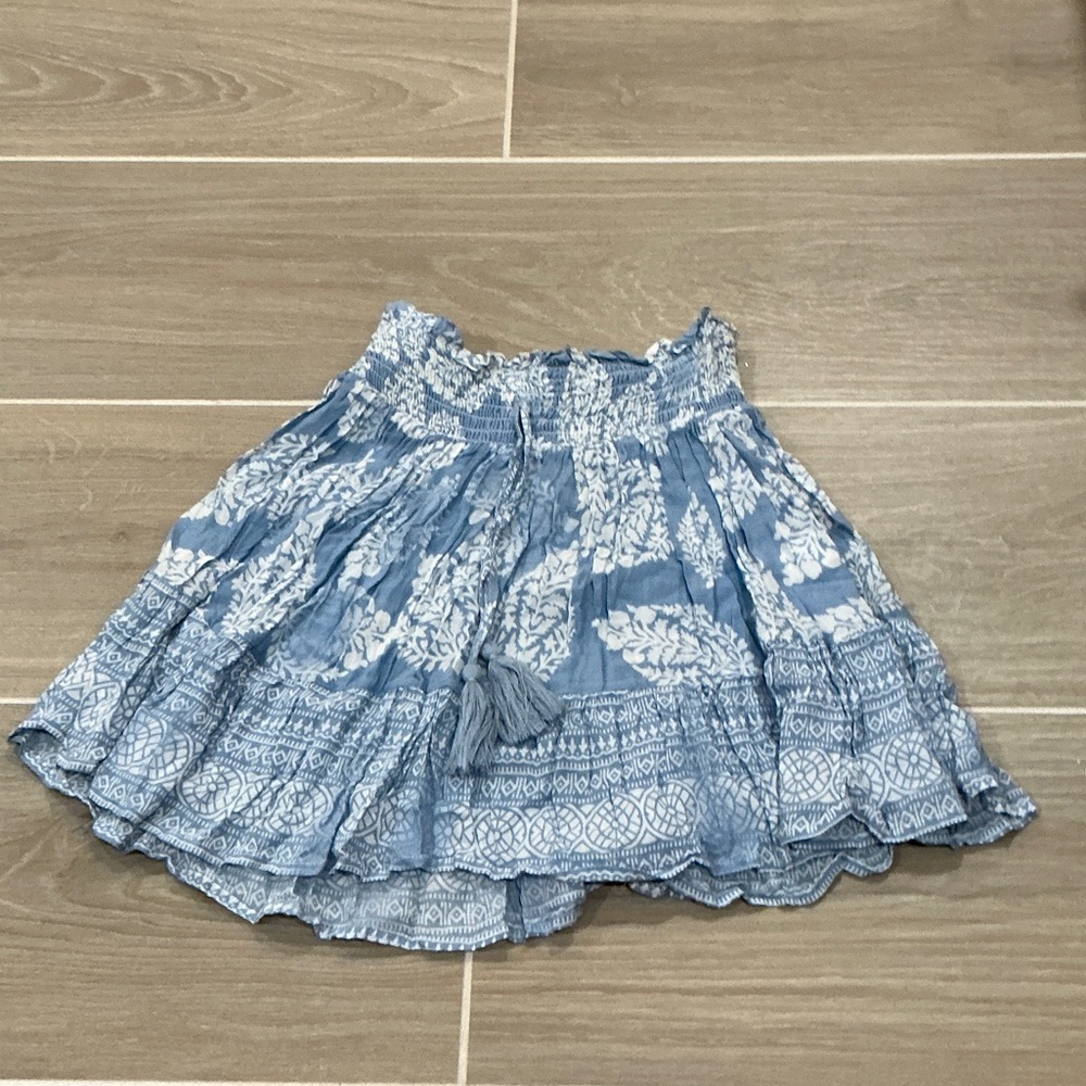 Surf Gypsy Blue and White Skater Skirt